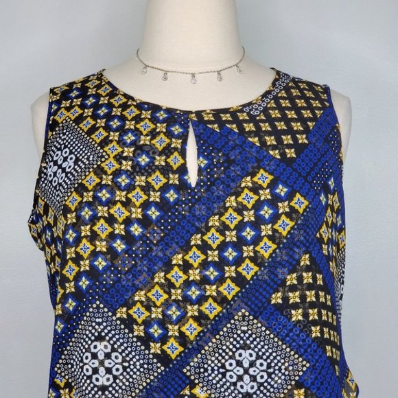 Roz & Ali Moroccan Mama Mixed Media Sleeveless Summer Layered Top NWT Size 1X - Picture 2 of 16